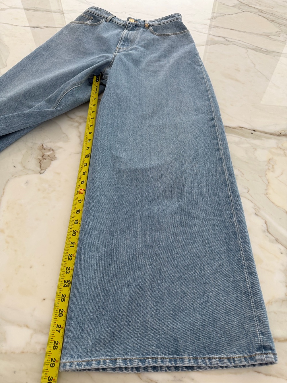 CHANEL 26A CC BLUE WASH BAGGY JEANS SIZE FR 36 / US 4 NWTS! - Picture 12 of 16